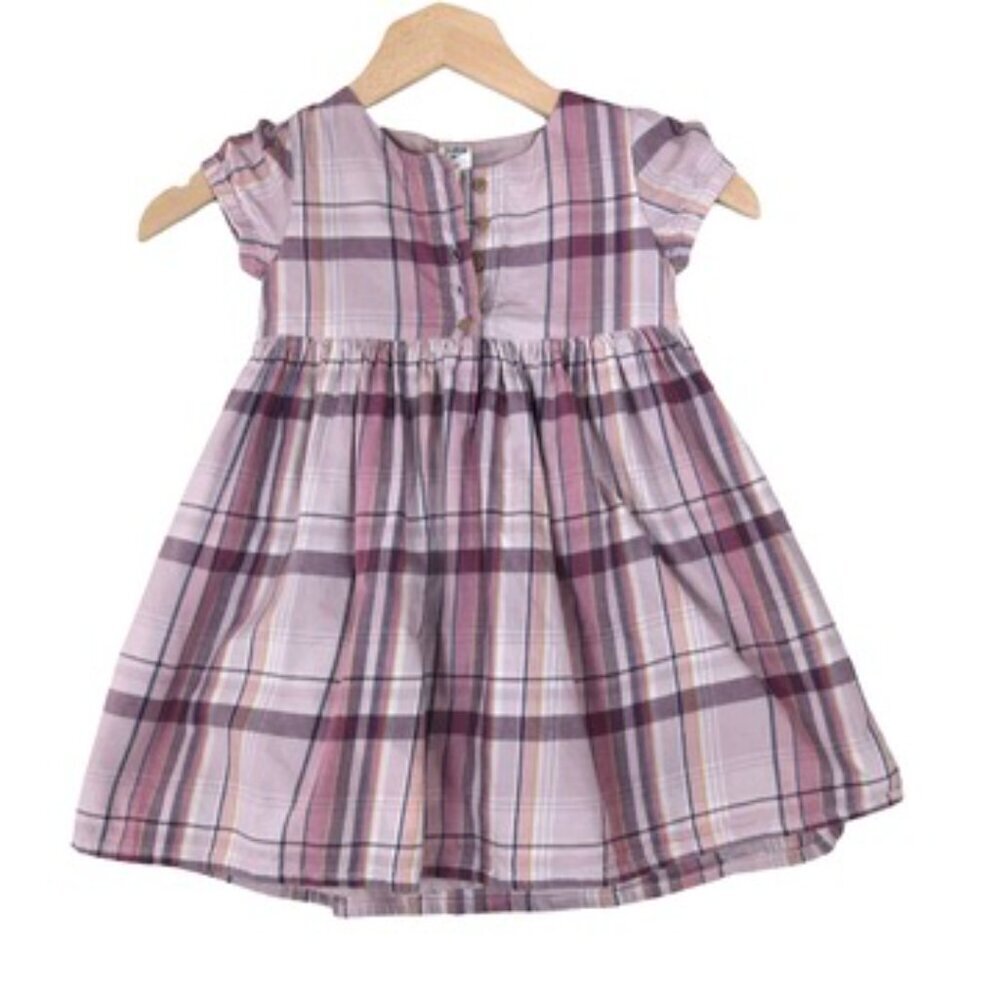 OshKosh Plaid Dress 4T Pink Cottagecore Soft Girl Prairie Vintage Inspired